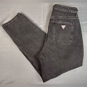 Guess Mom Jeans Women’s High Rise Distressed Black Denim Vintage Style